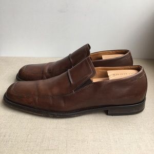 Hugo Boss Men US 11 Brown Leather Dress Loafers